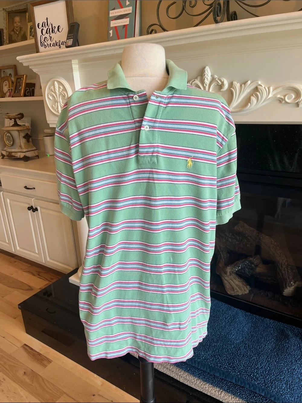 Polo by Ralph Lauren Mint Green Striped Short-Sleeve Polo